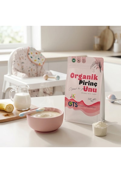 Ots Organik Pirinç Unu 500 gr  (Organik Sertifikalı, Pestisit Analizli)