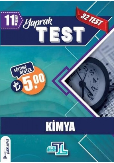 11. Sınıf Kimya 32 Yaprak Test Tümler Yayınları