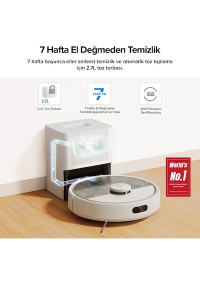 Roborock Q8 Plus Akıllı Robot Robot Süpürge Beyaz