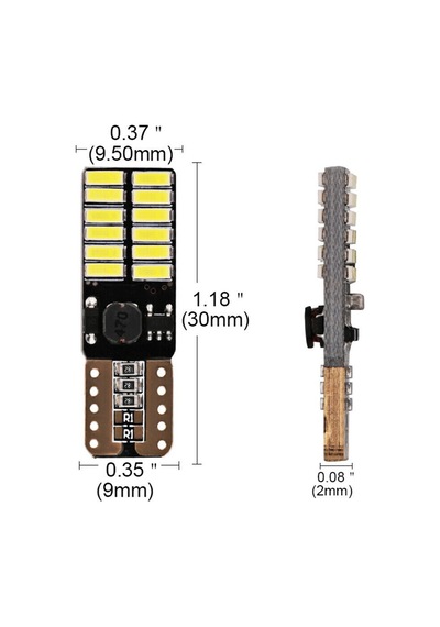 T10 Dipsiz Ampul Beyaz 12 Led Canbus 2 Adet Oto Park Plaka Ve İç Aydınlatma Led Ampul