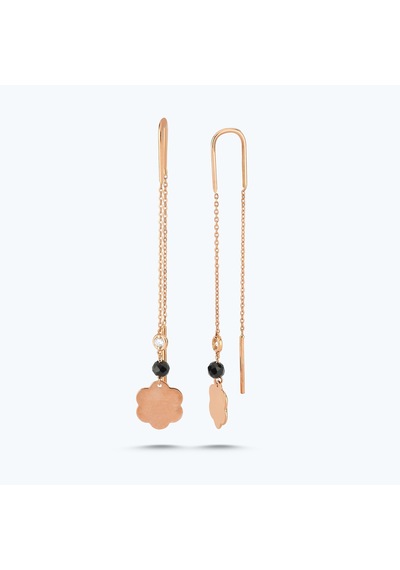 Altınbaş Pırlanta Spinel Taşlı Çiçek Küpe INT119P-14K