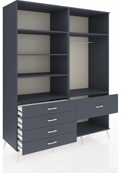 Kronos Gardrop 6 Raflı 5 Çekmeceli Tek Askılı 176x59x221 Antrasit-antrasit Antrasit Kronos Gardrop 6 Raflı 5 Çekmeceli Tek Askılı 176x59x221 Antrasit-antrasit Antrasit