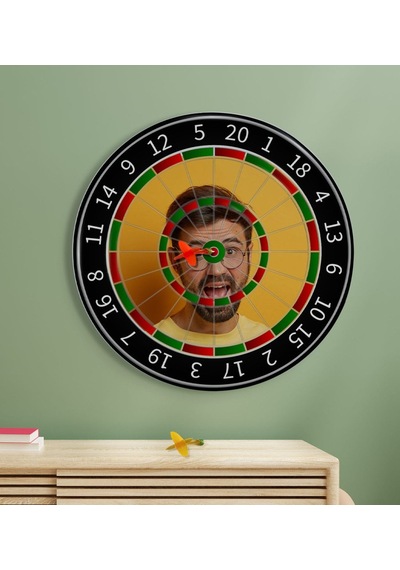 Bk Gift Kişiye Özel Fotoğraflı Eğlenceli 40cm Dart Oyun Seti Model 1