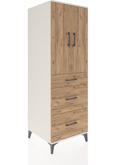 Kronos Dolap 2 Raflı 3 Çekmeceli 2 Kapaklı 60x59x182 Aytaşı-çam Aytaşı