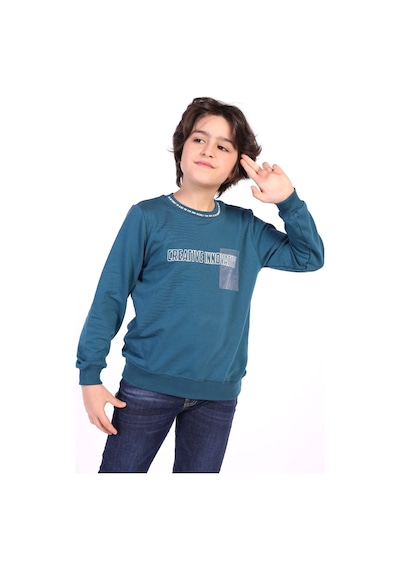Toontoy Kids Toontoy Erkek Çocuk Creatıve Innovatıve Baskılı Sweatshirt Petrol Mavi