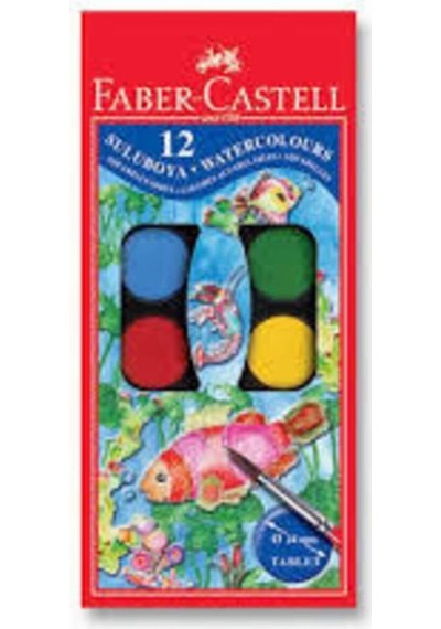 Faber Castell Sulu Boya 12 Renk+Fırça Faber Castell Sulu Boya 12 Renk+Fırça