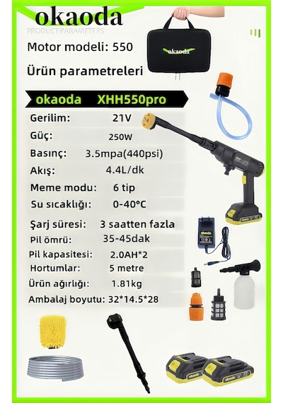 Oto Yıkama Yüksek Basınç Şarj Sulama Pestisit
