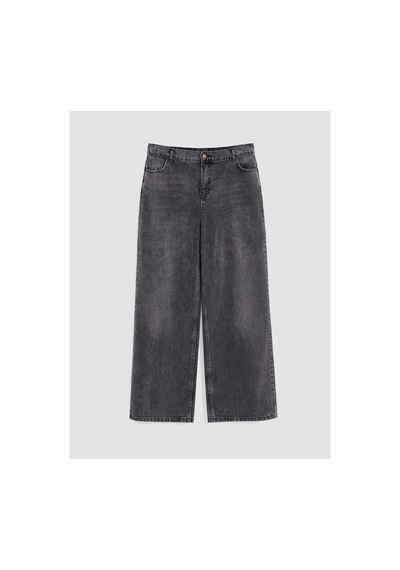 LC Waikiki Alıta Cıty Farkıyla Lcw Curve Gri Denim Düz Straight & Düz Beli Lastikli Düz Paça Kadın Jean Pantolo Gri - 925401709 Gri