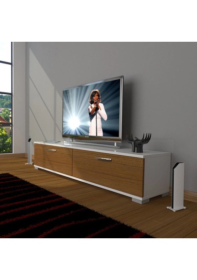 Decoraktiv Eko 140 Mdf Std Tv Ünitesi Tv Sehpası - Beyaz - Ceviz Beyaz - Ceviz