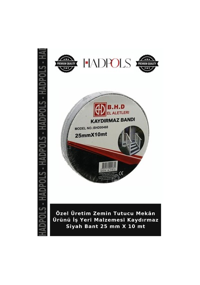 Özel Üretim Zemin Tutucu Mekân Ürünü İş Yeri Malzemesi Kaydırmaz Siyah Bant 25 Mm X 10 Mt