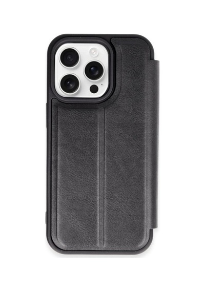 Apple iPhone  Uyumlu,  15 Pro Max Kılıf Flip Cover - Siyah