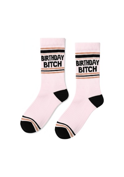 Carnaval Socks Birthday Bitch Yazılı Tenis Çorap Çok Renkli