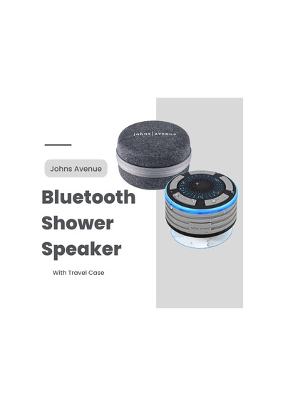 Marka Duş Hoparlörleri Bluetooth Kablosuz, Uyumlu Lüks Seyahat Kılıfı - En Yeni 5.0 Sürüm - Sertifikalı Su Geç