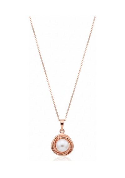 Olympia 6 Mm İnci Kolye Rose Gold - Gümüş