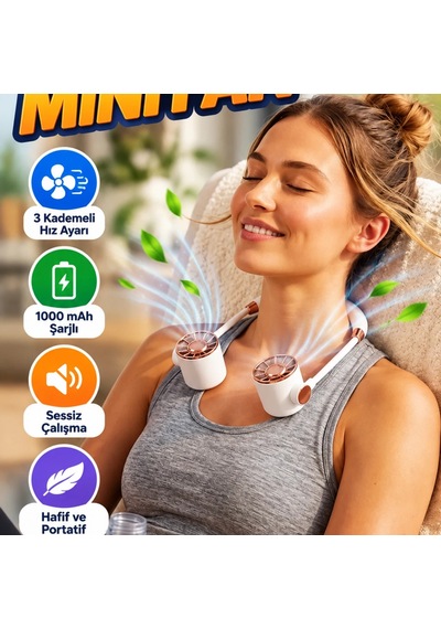 1000 Mah Şarjlı Katlanabilir Mini El Fanı Sessiz Ve Portatif