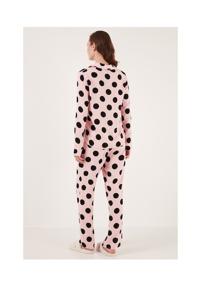 Lela Reguar Fit Yumuşak Dokulu Bayan Pijama Takımı 611Pt288Y Siyah