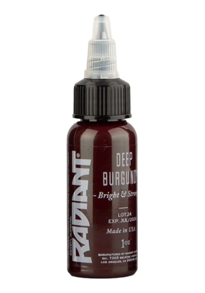 Deep Burgundy Radiant Dövme Boyası 30ml Yoğun Bordo Profesyonel Tattoo Ink