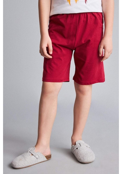 Defacto Galatasaray Kısa Kollu Pijama Üst Şort Pijama Alt 2li Pijama Takımı Erkek Çocuk H7511a826hswt34 Beyaz-wt34