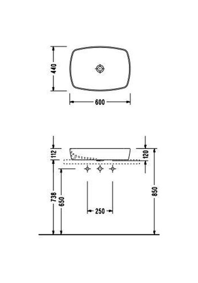 Serel Minimal Lavabo 44 x 60 CM 1633D x s110H