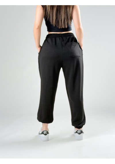 Cocopelli Pileli Siyah Kadın Jogger Pantolon Coc2849 Siyah