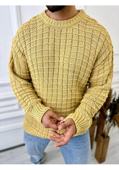 Elku Moda Kazak Oversize Kare Örme Desenli Naturel Pamuk Bol Kesim Tüylenmeyen Salaş Triko Kazak Hardal Elku Moda Kazak Oversize Kare Örme Desenli Naturel Pamuk Bol Kesim Tüylenmeyen Salaş Triko Kazak Hardal