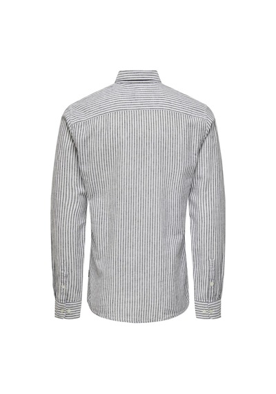 Only & Sons Onscaıden Ls Strıpe Lınen Shırt Lacivert 001