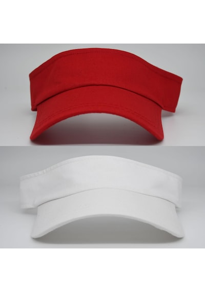 Şapkadan Uv Koruyuculu Unisex Siperlikli Tenisci Şapka 2'li Set 45645dr56943 Kırmızı-beyaz