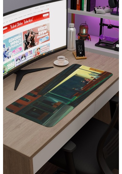 Nighthawks Gece Kuşları Tablo Hopper V5 70x30 Xl Gaming Kauçuk Kaymaz Taban Mouse Pad Fare Altlığı