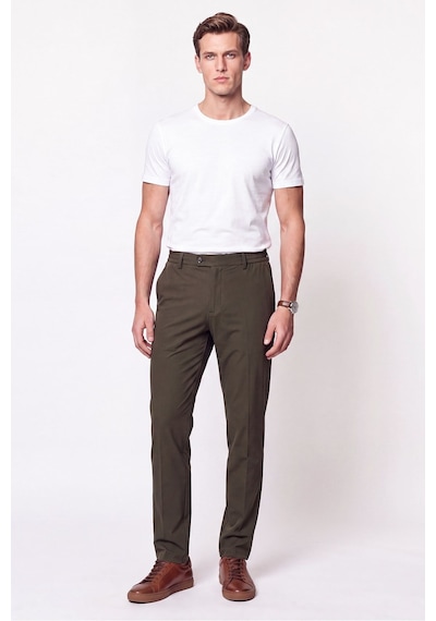 Comfort Fit Esnek Pamuklu Yan Cep Haki Jogger Pantıolon P 1220