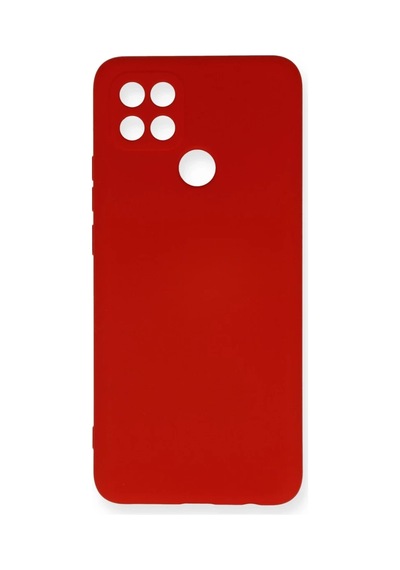 Oppo A15 Uyumlu Kılıf Nano İçi Kadife Silikon - Kırmızı