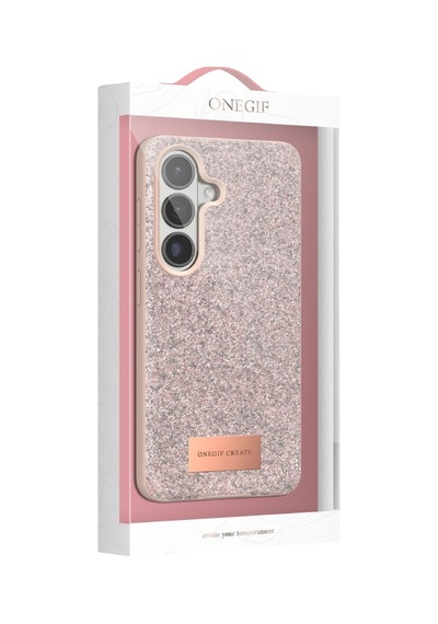 Onegif Samsung Galaxy Uyumlu S26 Plus Bright Simli Kapak - Gold İtdark53588
