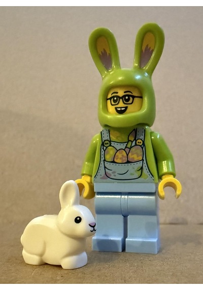 Orjinal Lego Minifigür Easter Egg Hunt Fan With White Rabbit