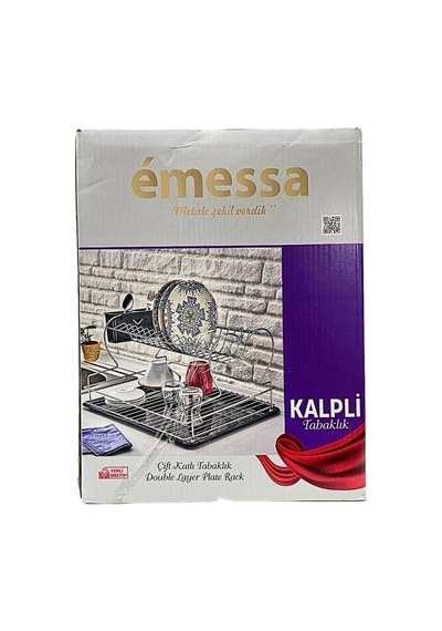 Krom Kalpli İki Katlı Tabaklık Renkli