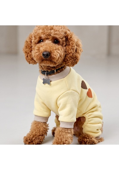 Winter Hearts Köpek Tulumu Pamuklu Polar Köpek Pijaması Küçük Irklar İçin Tüy Dökülmesini Azaltır