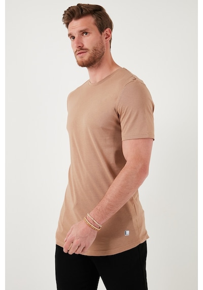 Buratti % 100 Pamuk Regular Fit Bisiklet Yaka T Shirt Erkek T Shirt 5902511 Toprak