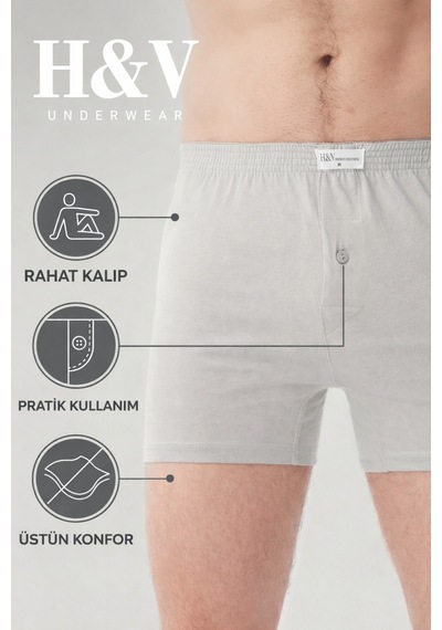 Mercan Gri %100 Pamuk Havlu Bel Boxer