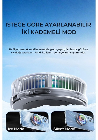 Manyetik Mıknatıslı Telefon Soğutucu Radyatörlü Fan
