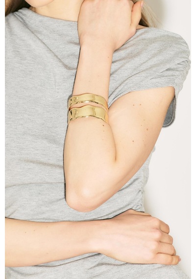 Çift Kelepçe Bileklik Gold Ss26blk00016-51
