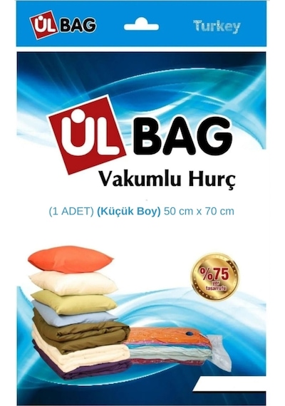 1 Adet Küçük Boy 50 Cm X 70 Cm Elbise Vakumlu Hurç - Vakumlu Poşet Şeffaf