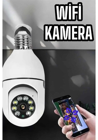 Epilons Wifi Kamera Duylu Ampul Görünümlü 360 Derece Dönebilen Ev Kamerası