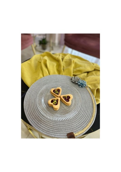 1 Adet Jüt Örme Çiçekli Supla El Yapımı Amerikan Servis Masa Altlığı Placemat 39 Cm Diğer
