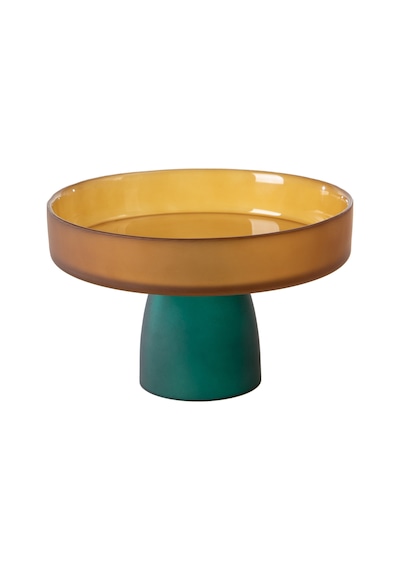 Mudo Home Colors Ayaklı Cam Sunum 18cm -amber Çok Renkli