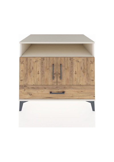 Kronos Şifonyer 3 Raflı Tek Çekmeceli 2 Kapaklı 88x59x80 Aytaşı-çam Aytası