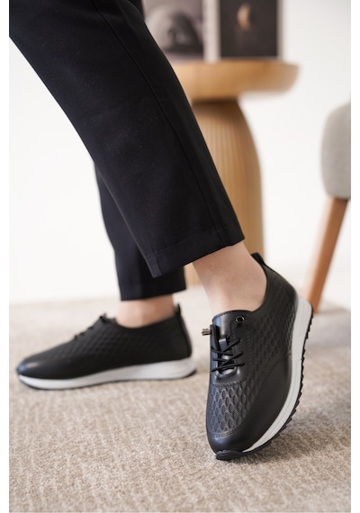 Daxtors D0155 Günlük Ortopedik Kadın Sneaker Spor Ayakkabı Siyah