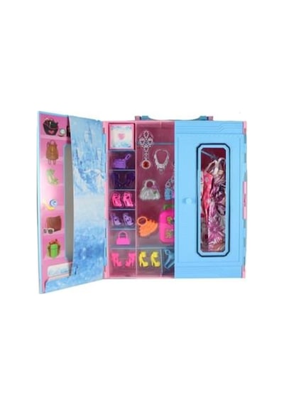 Oyuncak Kıyafet Dolabı Beauty Gardrop 30 Parça Mavi