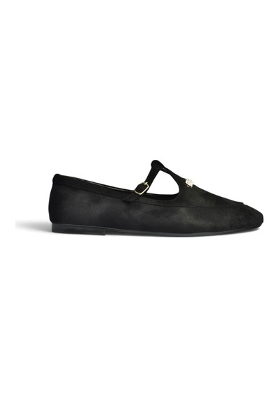 Fox Shoes Z820770502 Siyah Süet T-bantlı Mary Jane Babet