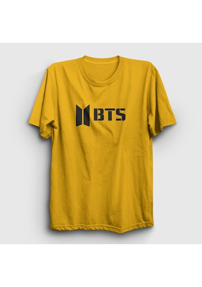 Presmono Unisex Logo Bts T-shirt Sarı