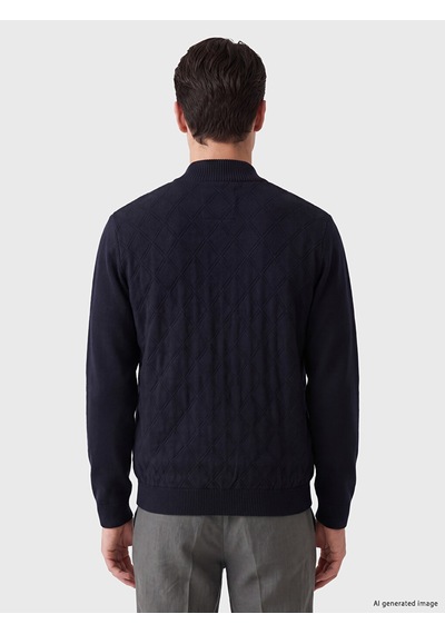 Lcwaıkıkı Classic Lacivert Regular Fit Dik Yaka Erkek Triko Hırka