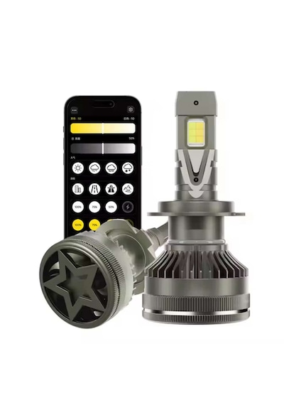 H11 Led Zenon App Kontrolü Bluetooth İle Telefondan 2700k-6500k Renk Değiştiren Araba Farı 2wat-80wat App Uygulama Üzerinden İstenilen Ayar Yapılır Şimşek Etkili 12v