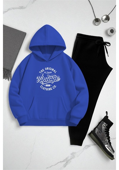 Uyguntarz Unisex Vintage Eşofman Takımı Mavi